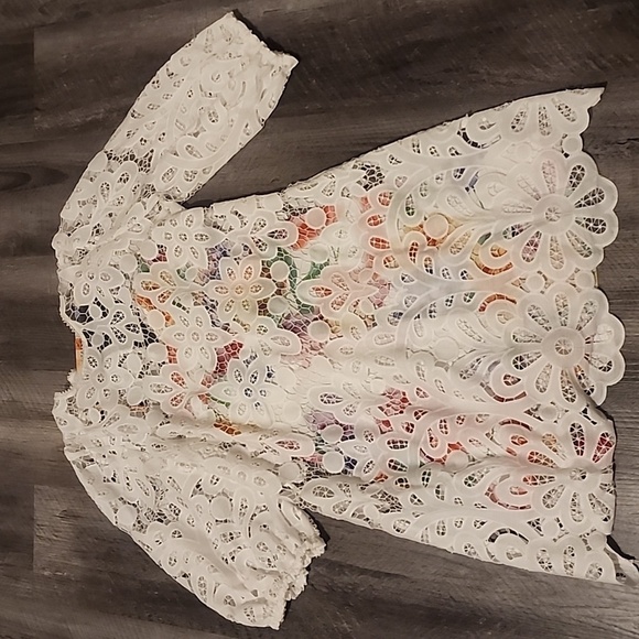 JOHNNY WAS LISETTA LACE MINI DRESS SIZE M - Picture 5 of 6